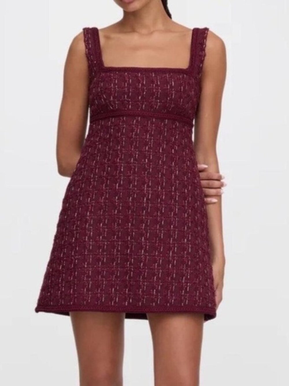 Hill House Home | Bennett Dress | Burgundy Tweed | M